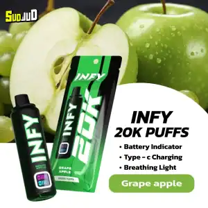 พอตใช้แล้วทิ้ง infy 20k grape apple เปรี้ยวตัดหวาน อร่อยไม่เลี่ยน