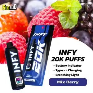 พอตใช้แล้วทิ้ง infy 20k mixberry ผลไม้รวมนัวๆ ครบรสในคำเดียว